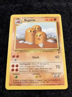 Dugtrio - 23/130 - Base 2 Set - Common - Pokemon TCG Card Unlimited Edition - NM - Image 2