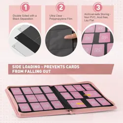 Premium Card Binder 12 Pocket for 720 Pockets Trading Card Binder, PU Zipper ... - Image 4