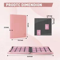 Premium Card Binder 12 Pocket for 720 Pockets Trading Card Binder, PU Zipper ... - Image 5