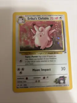 Pokemon TCG Erika's Clefable Gym Heroes Holo Card 3/132 - Image 1