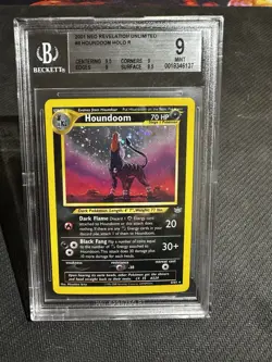 2001 Pokemon Houndoom #08/64 Neo Revelation Unlimited Holo Rare Beckett 9 - Image 1