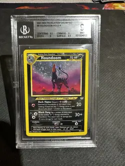 2001 Pokemon Houndoom #08/64 Neo Revelation Unlimited Holo Rare Beckett 9 - Image 2