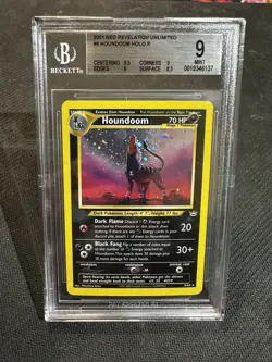 2001 Pokemon Houndoom #08/64 Neo Revelation Unlimited Holo Rare Beckett 9 - Image 4