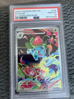 2025 POKEMON MEG EN-MEGA EVOLUTION ILLUSTRATION RARE #134 IVYSAUR PSA 10 - Image 1