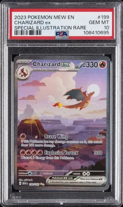 2023 POKEMON MEW EN-151 SPECIAL ILLUSTRATION RARE #199 CHARIZARD EX PSA 10 - Image 1