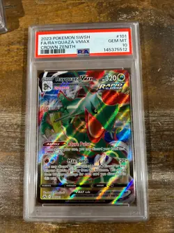 Pokemon 2023 Crown Zenith Full Art RAYQUAZA Vmax #101 PSA 10 Gem Mint RARE - Image 1