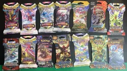 Pokemon EMPTY (14) Cardboard Sleeves Various Sets Cosmic Eclipse - Image 1
