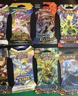 Pokemon EMPTY (14) Cardboard Sleeves Various Sets Cosmic Eclipse - Image 4