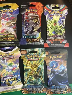 Pokemon EMPTY (14) Cardboard Sleeves Various Sets Cosmic Eclipse - Image 5