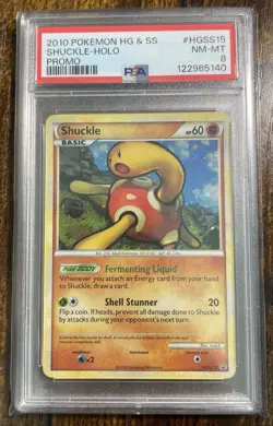 Pokemon 2010 Shuckle Holo Black Star Promo PSA 8 #HGSS15 (RARE) - Image 1
