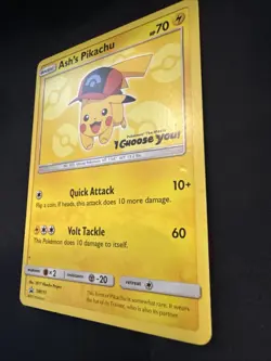 Pokemon Ash's Pikachu SM111 "I Choose You" Sun & Moon Black Star Promo HP - Image 2