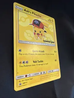 Pokemon Ash's Pikachu SM111 "I Choose You" Sun & Moon Black Star Promo HP - Image 3