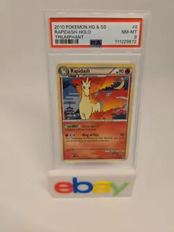 Pokemon PSA 8 NM-MINT Rapidash Holo HGSS Triumphant 8/102 - Image 1
