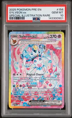 Pokemon Sylveon EX 156 Prismatic Evolutions PSA 10 With Graded Guard AURA - Image 3