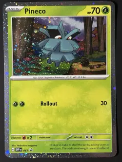 DOUBLE SWIRL Pokemon TCG Pineco Black Star Promo SVP 061 Cosmos Holo Promo NM - Image 1