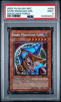 2003 Yu-Gi-Oh! Dark Magician Girl Magician's Force MFC Unlim Secret Rare PSA 9 - Image 1