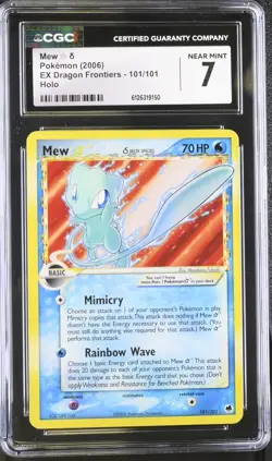 CGC 7 Mew Gold Star 2006 EX Dragon Frontiers 101/101 Holo Pokemon Card - Image 1