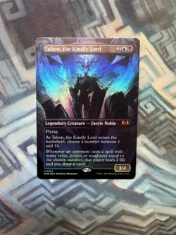 MTG Foil Borderless Talion, the Kindly Lord NM Unplayed Wilds of Eldraine - Image 1