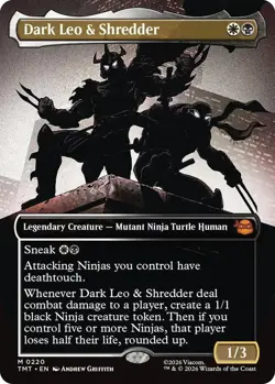 Magic The Gathering FOIL Dark Leo & Shredder Borderless, TMNT (TMT) - Image 1
