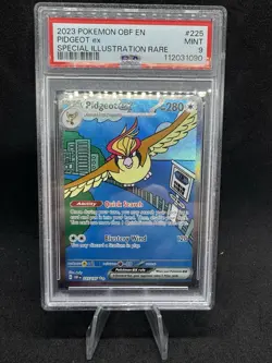 PIDGEOT #225 2023 POKEMON OBF OBSIDIAN FLAMES SPECIAL ILLUSTRATION RARE EX PSA 9 - Image 1
