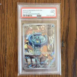 Pokemon Squirtle Holo TCG Card 148/142 Stellar Crown Illustration, PSA 9 - Image 1