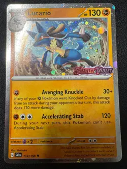 Lucario 114/198 - Pokemon STAMPED Scarlet Violet - Double Rare Cosmos Holo Promo - Image 3