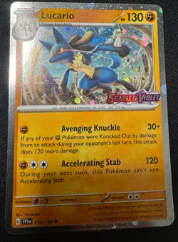 Lucario 114/198 - Pokemon STAMPED Scarlet Violet - Double Rare Cosmos Holo Promo - Image 4