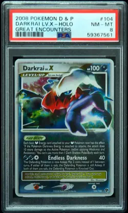 Darkrai LV.X #104 PSA 8 Great Encounters Pokemon Card - Image 1