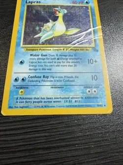 Pokemon TCG Lapras Fossil 10/62 Holo Unlimited Holo Rare - HEAVY PLAYED DAMAGED - Image 3