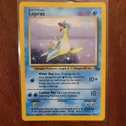 Pokemon Lapras 10/62 Holo Rare Fossil Set Great condition for its age! 💧 - Image 1