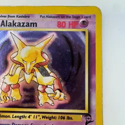 Alakazam 1/130 Holo Base Set 2 Pokemon TCG LP English Damaged/Creased Bad Cond - Image 3