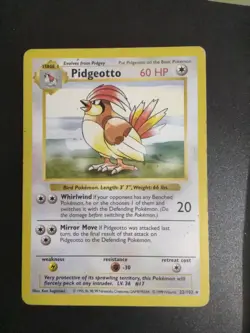 Pokemon Pidgeotto TCG Base Set 22/102 Unlimited Rare Shadowless, LP Condition - Image 1