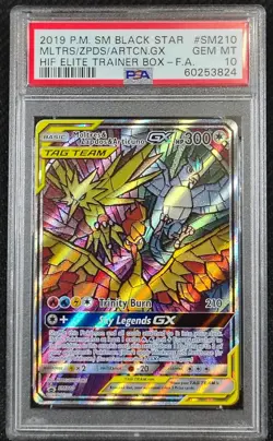 ✨ PSA 10 GEM MINT 2019 Pokemon SM210 Moltres & Zapdos & Articuno GX - Image 1