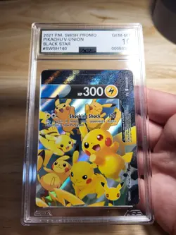 2021 Pokemon SWSH Black Star Promo Pikachu V-Union Celebrations #140 AGS 10 - Image 2