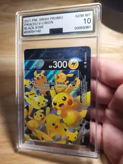 2021 Pokemon SWSH Black Star Promo Pikachu V-Union Celebrations #140 AGS 10 - Image 3