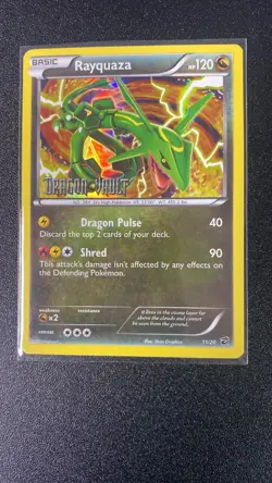 Rayquaza 11/20 Stamped Holo Rare - Pokemon TCG Black & White Dragon Vault LP/MP - Image 1