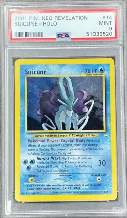 Pokemon Suicune #14 Neo Revelation - Holo PSA 9 Mint - Image 1