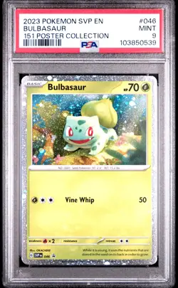 2023 POKEMON SVP EN-SV BLACK STAR PROMO 151 POSTER COLL #046 BULBASAUR PSA 9 - Image 1