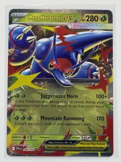 Pokemon Mega Heracross EX 004/094 Double Rare Holo Me02: Phantasmal Flames Jugg… - Image 1