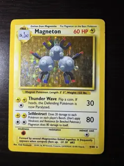Magneton Holo Rare Pokemon TCG Base Set 9/102 DAMAGED - Image 2