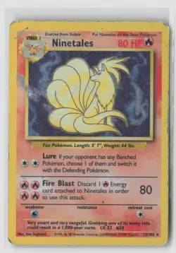 NINETALES 12/102 BASE SET POKEMON TCG DAMAGED READ - Image 1