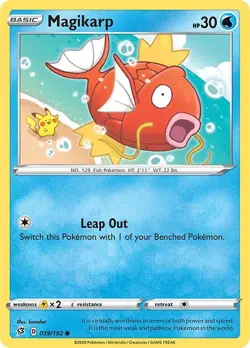 Magikarp #039/192 *w/Pikachu* (Rebel Clash) SWSH02 Pokemon *2020* - Image 3