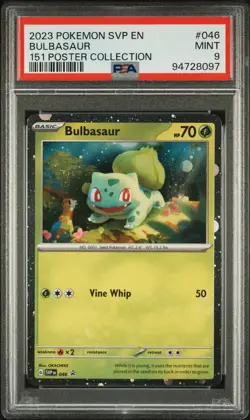 2023 POKEMON SVP EN-SV BLACK STAR PROMO 151 POSTER COLL #046 BULBASAUR PSA 9 - Image 1