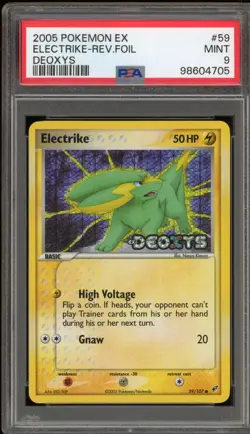 Pokemon Electrike EX Deoxys Reverse Holo #59 PSA 9 Mint - Image 1