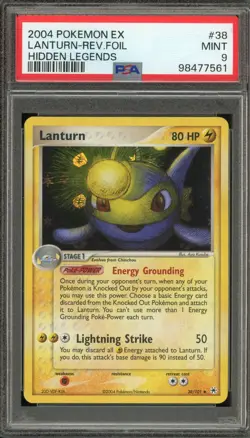 Pokemon Lanturn EX Hidden Legends Reverse Holo #38 PSA 9 Mint - Image 1