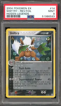 Pokemon Shiftry EX Hidden Legends Reverse Holo Rare #14 PSA 9 Mint - Image 1