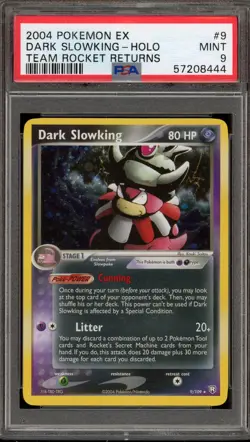 Pokemon Dark Slowking EX Team Rocket Returns Holo Rare #9 PSA 9 Mint - Image 1