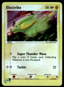 Pokemon TCG Ruby and Sapphire #53/109 Electrike Reverse DMG (Creases) - Image 1