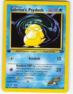 Sabrina's Psyduck - 1st Edition - 99/132 Gym Challenge - Pokemon TCG - 2000 - Image 1