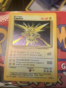 Pokemon Tcg Zapdos 16/102 Base Set Holo (Played) - Image 1